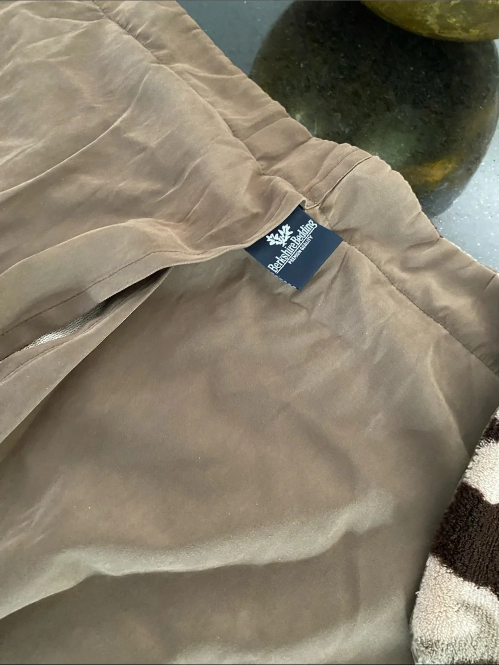 Berkshire Brown and Cream Camouflage Plush comforter  or Blanket with sham